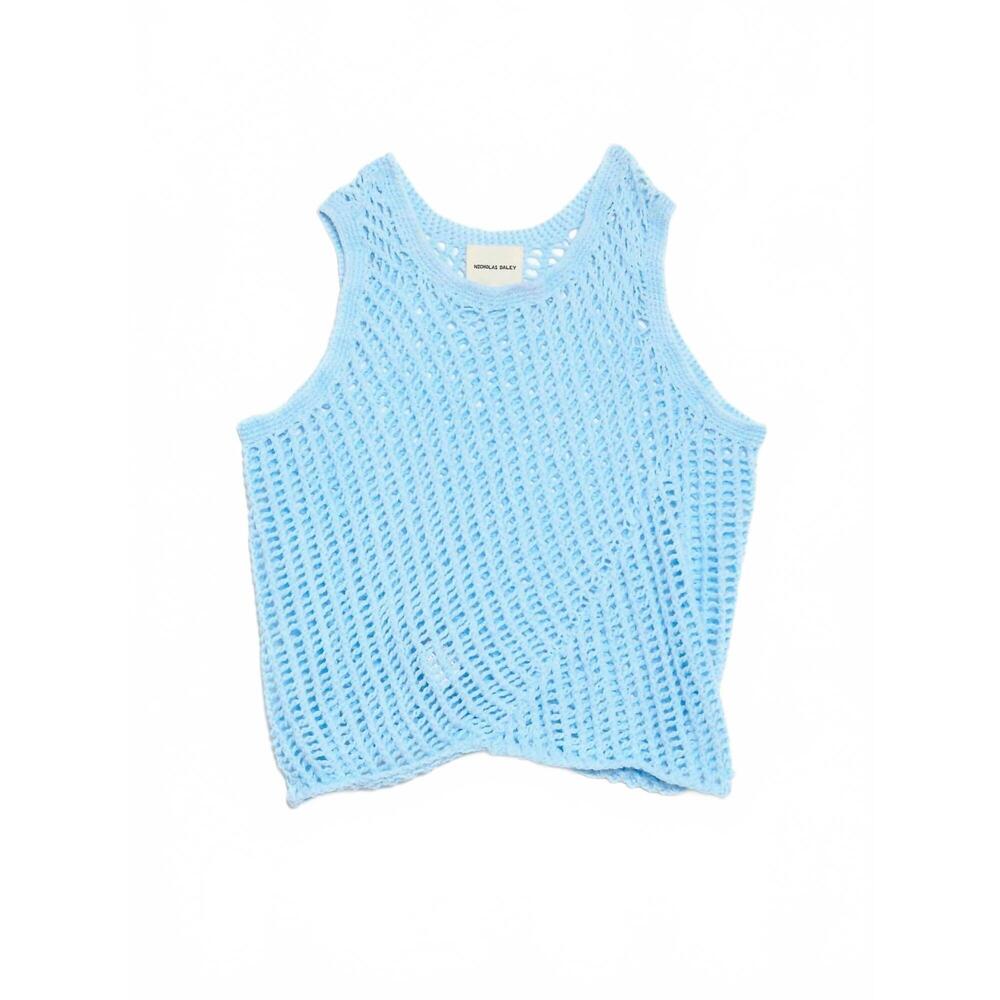 NEW NICHOLAS DALEY women's knitted vest in blue